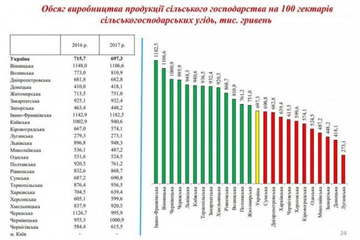 Названа область с самыми продуктивными полями в Украине (инфографика)