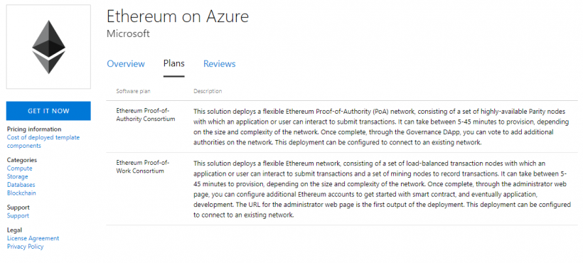 Microsoft представил продукт Ethereum on Azure на алгоритме PoA